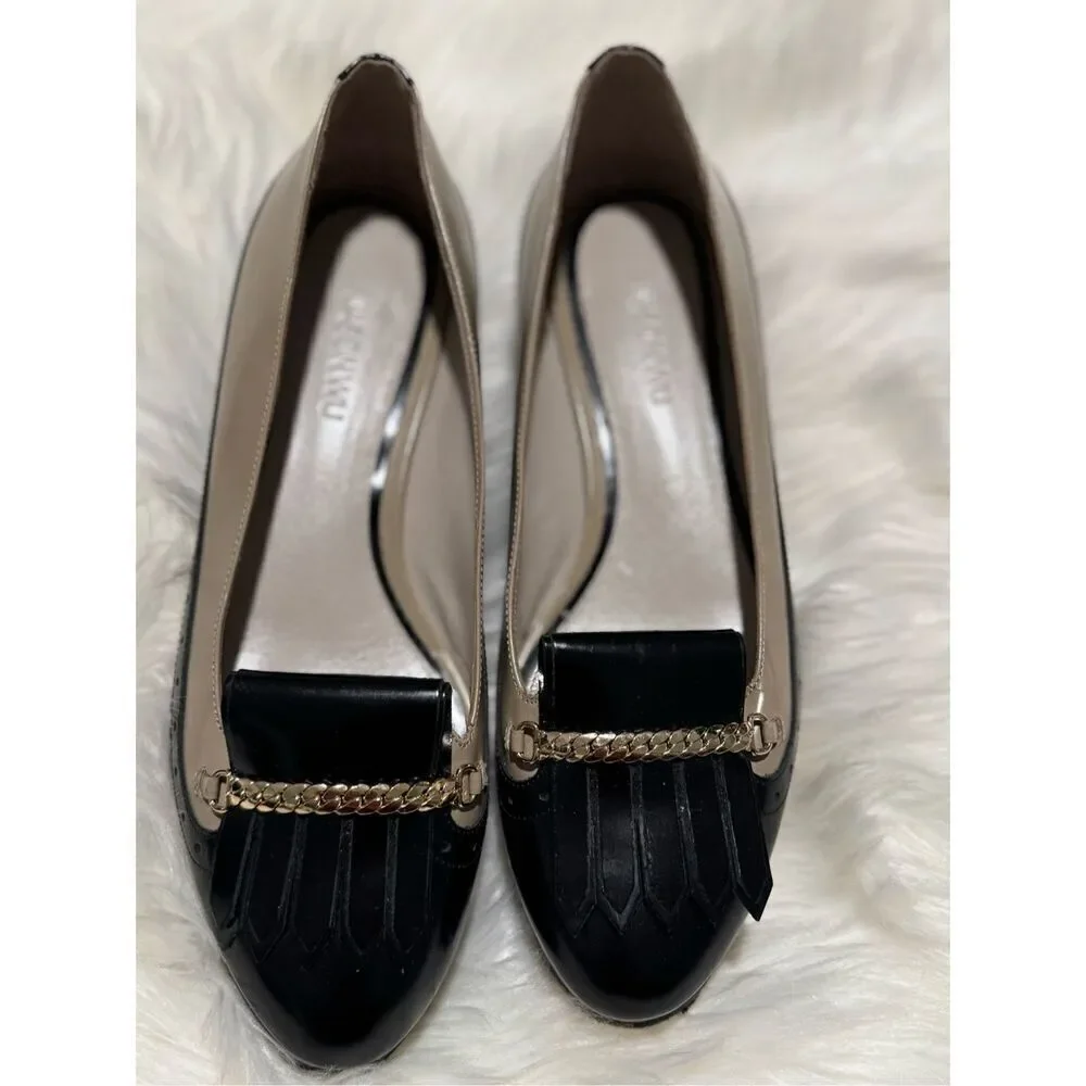 Jason Wu stacked Kiltie Oxford leather loafers two tone 37.5